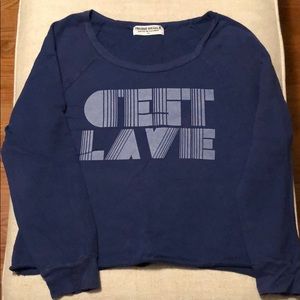 C’est La Vie Cropped Sweatshirt